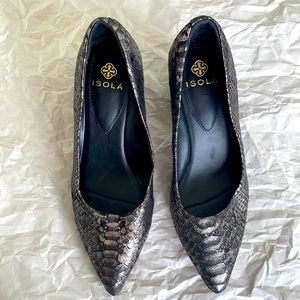 Isola snake print block heel 7 US